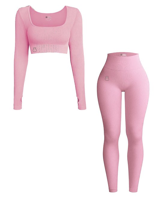 Bag Girl Wideband Knit Long Sleeve Legging Set