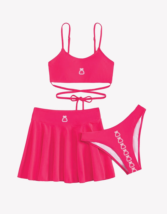 Bag Girl Mini Skirt 3 Piece Set